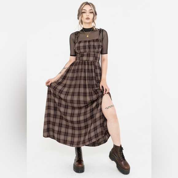Disturbia Dresses & Skirts - Disturbia Adra Check Cami Tie Strap Midi Dress US 12 / UK 16
